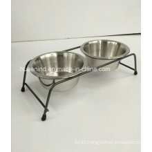 Iron Art Pet Double Feeding Bowl